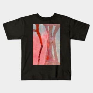 Red, Pink and Grey Abstract Art Kids T-Shirt